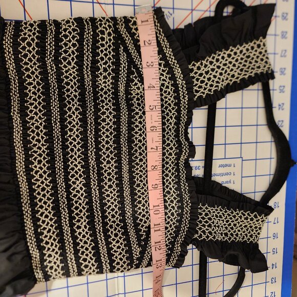 Greylin Black Felicia Multi Stitch Smocked Midi Dress NWT XS - Picture 5 of 10